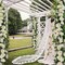 Rose Garlands Artificial Rose Vines, 4PCS(28.8FT) Fake Silk Flower Vines with Greenery Plants for Wedding, Home, Office, Arch, Garden Decoration (White)